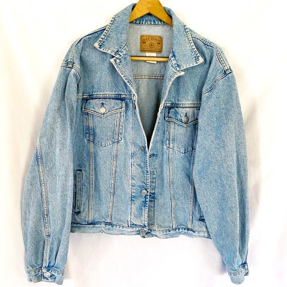 light blue faded denim jacket